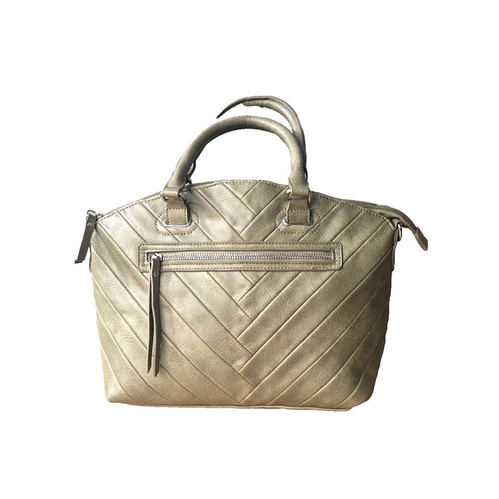 Bueno Satchel Women's Olive Green Faux Leather Tow Handle Handbag‎